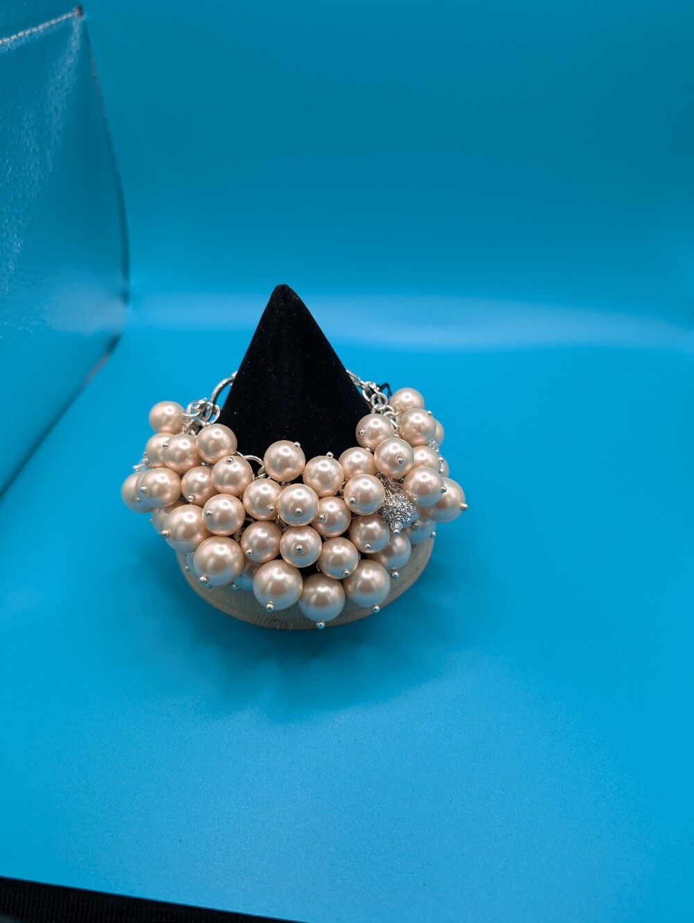 Sequin Freshwater Pearl Cluster Bracelet - Champagne Pearls